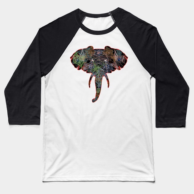 Web Head Elephant V3.2 Baseball T-Shirt by AJ Leibengeist